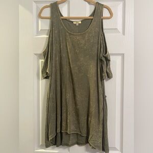 Kori Olive Green Cold-Shoulder Tunic